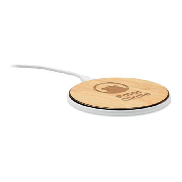 Round bamboo wireless charger