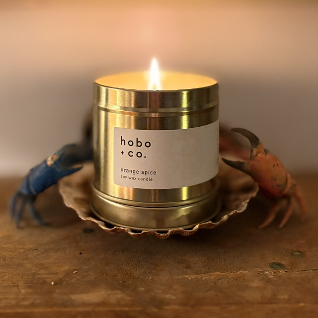 hobo+co. Large Orange spice soy wax candle Ltd edition