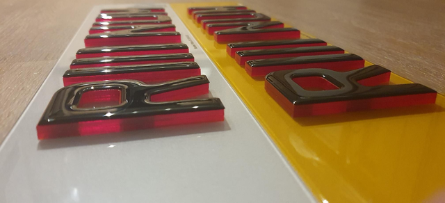 6mm Neon Red 4D with Black Gel