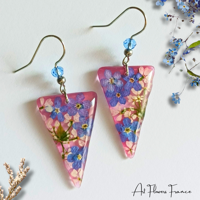 Boucles d'oreilles Myosotis et la carotte sauvage (1)