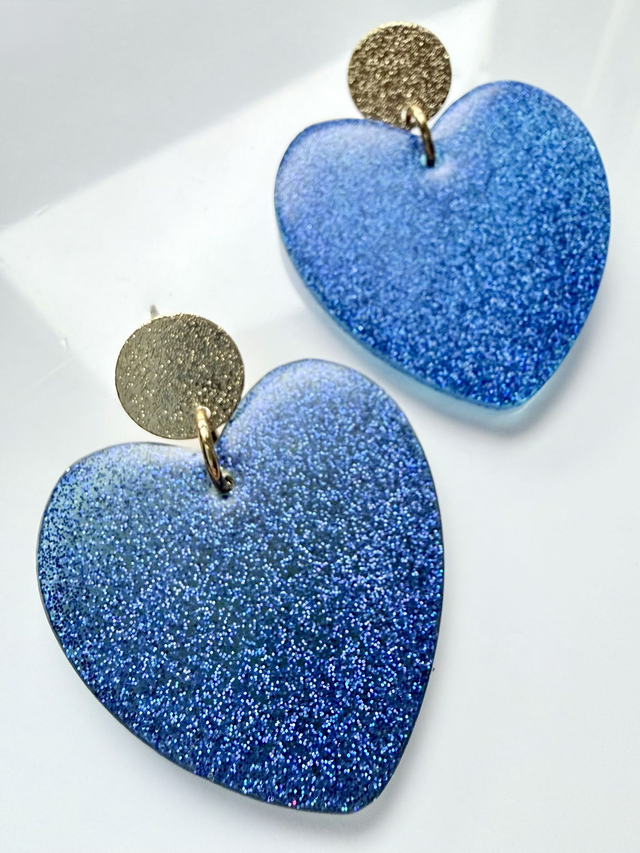 KISS'KISS bleu mat à paillettes