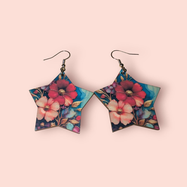 N°15 Boucles d'oreilles étoile fantaisie hypoallergénique 