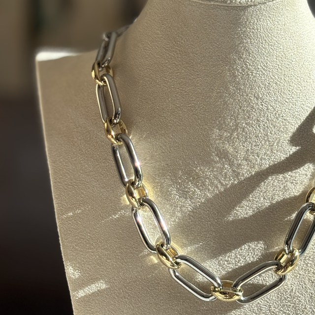 Collar Milano Bicolor II – Enchapado en Rodio