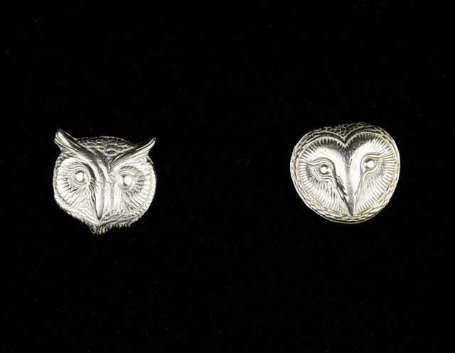 Silver Owl Ear Studs