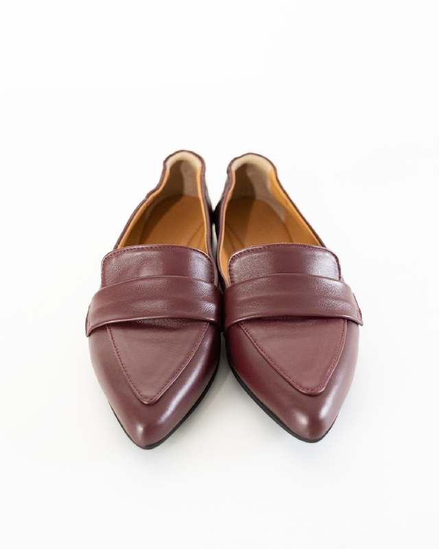 Mocassini in nappa a punta