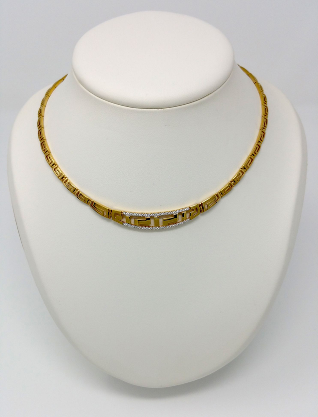 COLLIER PLAQUE OR ET ZIRCONIUM - 99076842