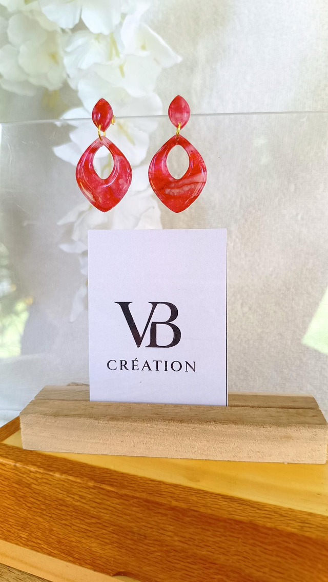 Boucles ovales rubis