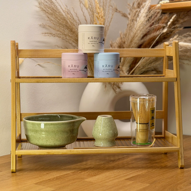 Matcha Set 4-teilig – Grün (Schale, Besen, Halter & Löffel)