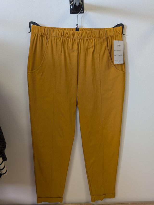 Pantalon Gabin belle taille moutarde 