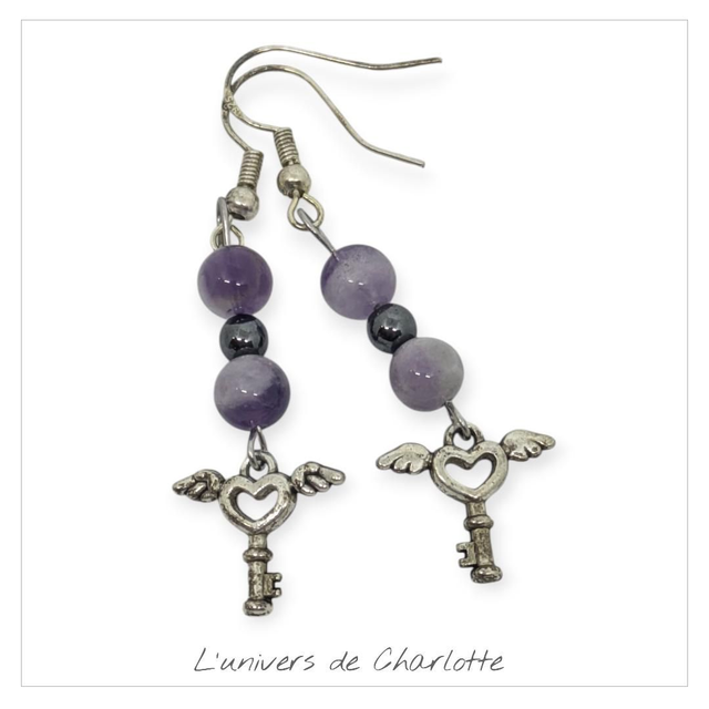 Boucles d'oreilles "Améthyste" BO-020