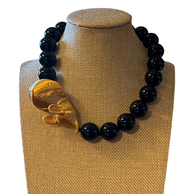 Collana nera Topolino oro