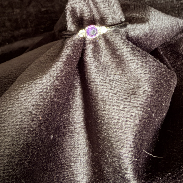 Bague argent 925 , améthyste réglable 