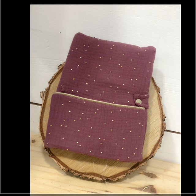 Carnet santé double gaze rose thé 