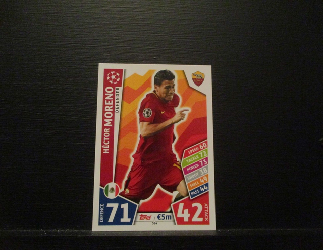 Hector Moreno - UEFA Champions League Match Attax 2017/18 Original Trading Card #384