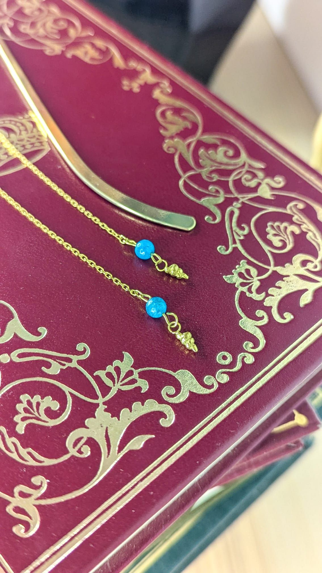 Marque-page Coquillage et apatite bleue