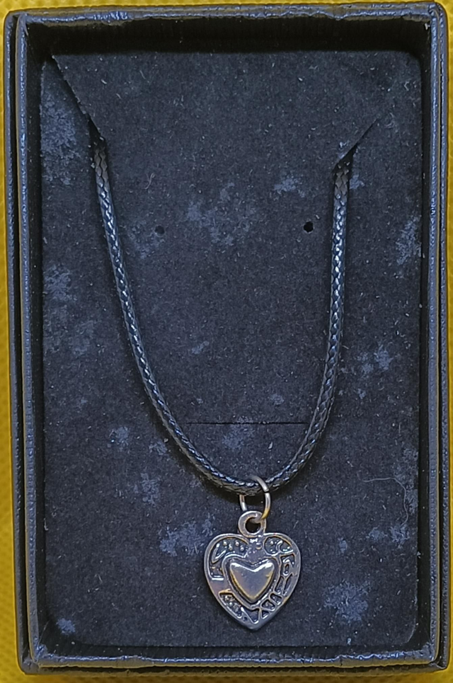 Small Tibetan Silver Twin Heart Pendant Necklace.