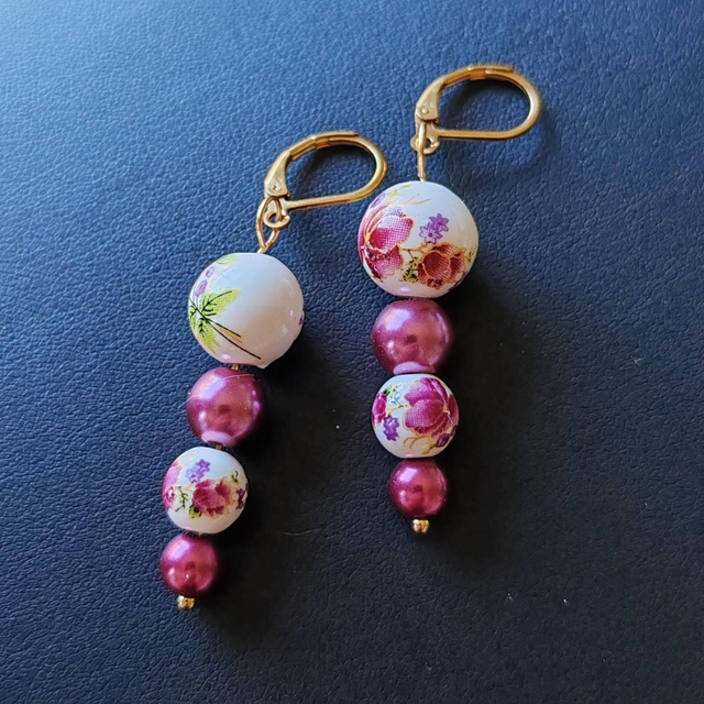 Boucles d'oreilles porcelaine 