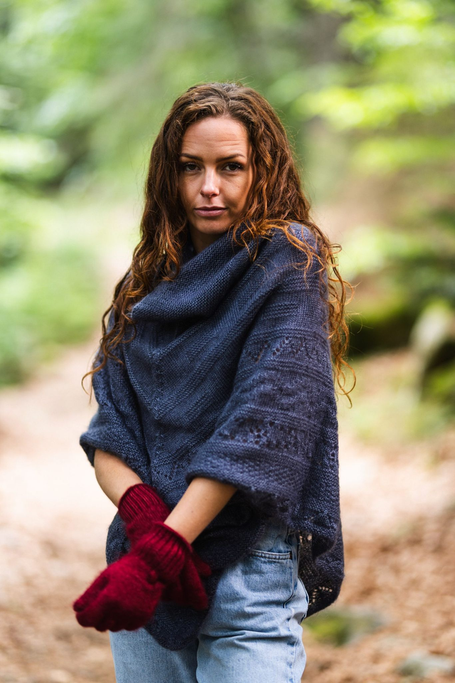 Poncho Mohair et soie