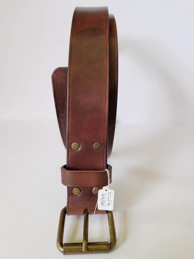 Ceinture cuir uni marron