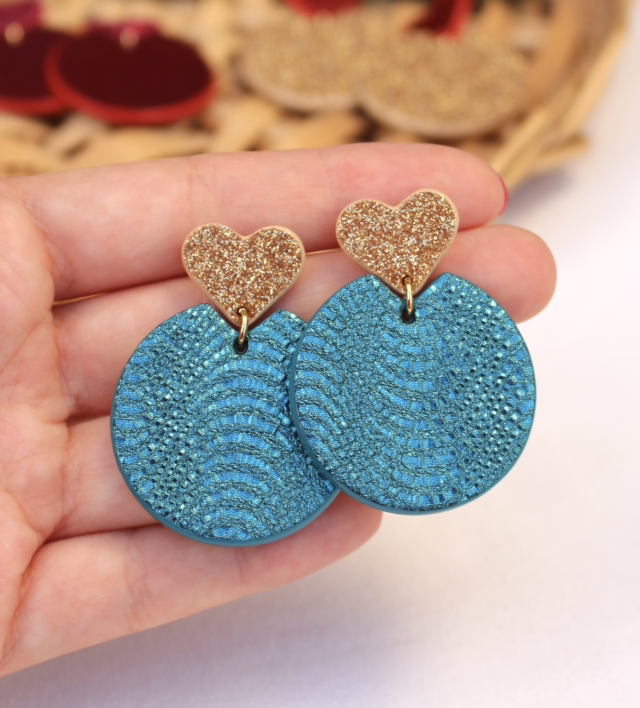 Kira • bleu métallisé, doré pailleté 