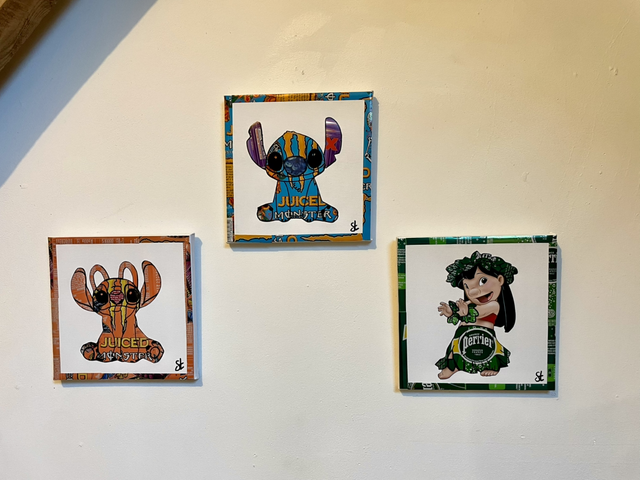 Lot de 3 tableaux  Lilo et Stitch 20x20 cm