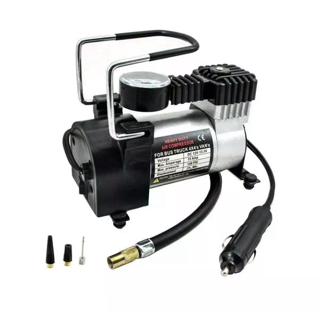 Compressor De Ar Mini Compressor Elétrico Portátil 12v Prata 