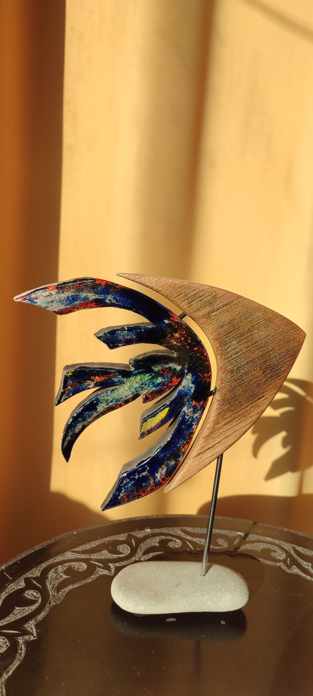 Poisson (scalaire) bois et céramique