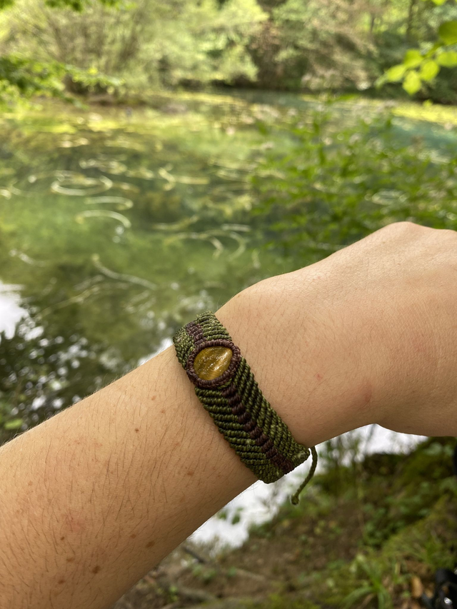 Tigerauge Makrame Armband