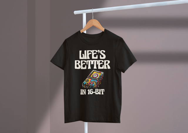 Life’s Better In 16-Bit Retro Gaming Nostalgia Love Gamer. Das Leben ist besser im 16-Bit-Retro-Gaming Nostalgia Love Gamer