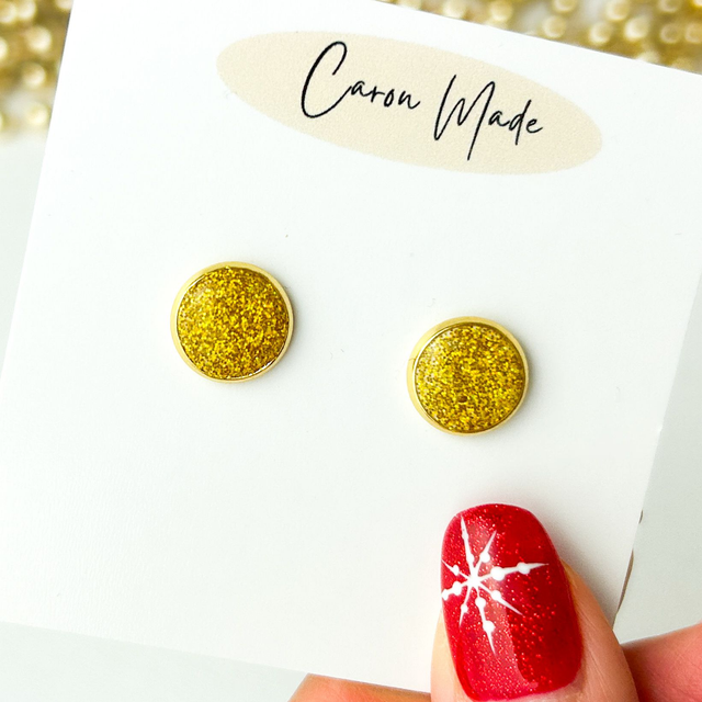 Gold glitter stud