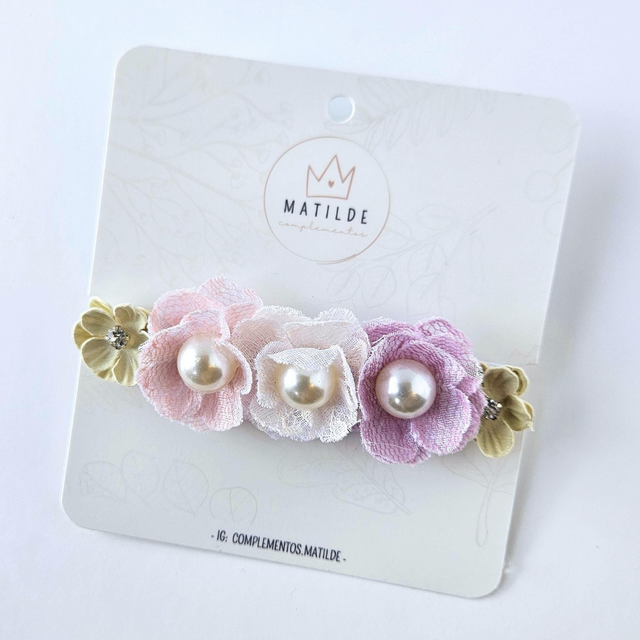 Cintillo Bebe - Morado - Perlas Centrales