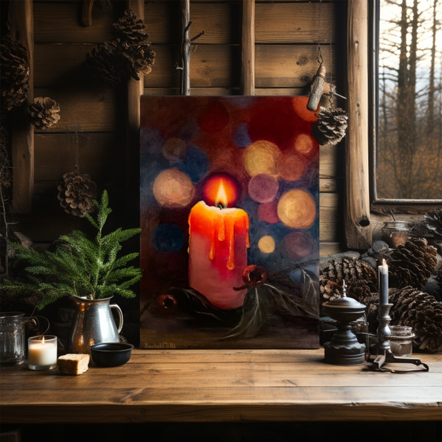 Original Painting Medlar Everlasting Candle