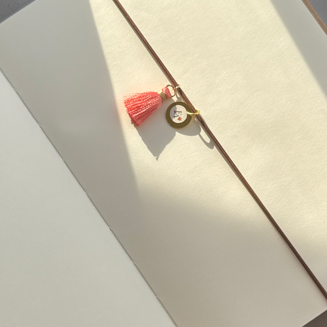 Marque-page Elastique Marron et rose