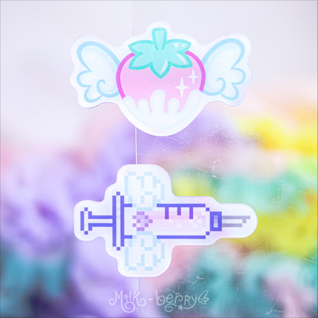 Pinces à cheveux kawaii Fraise Seringue