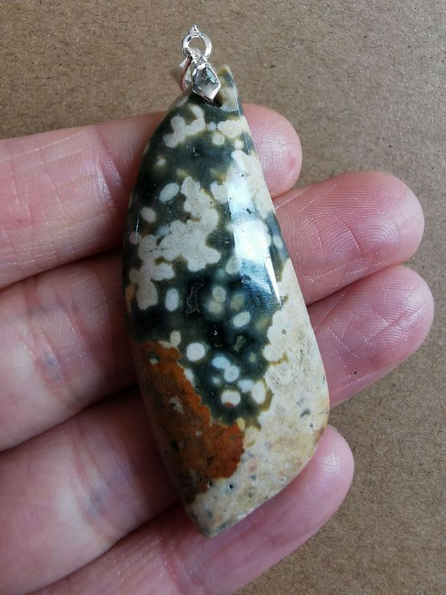 Pendentif en Jaspe océan 