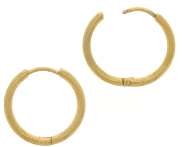 créoles rondes acier inoxydable dorées 18mm