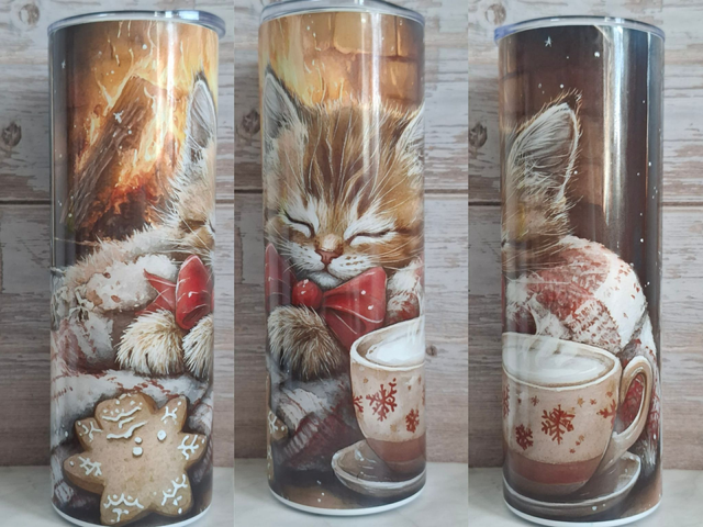 Gourde Canette chaton coin du feu