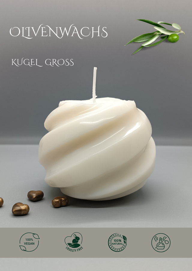 Olivenwachs Kerze Kugel XL 