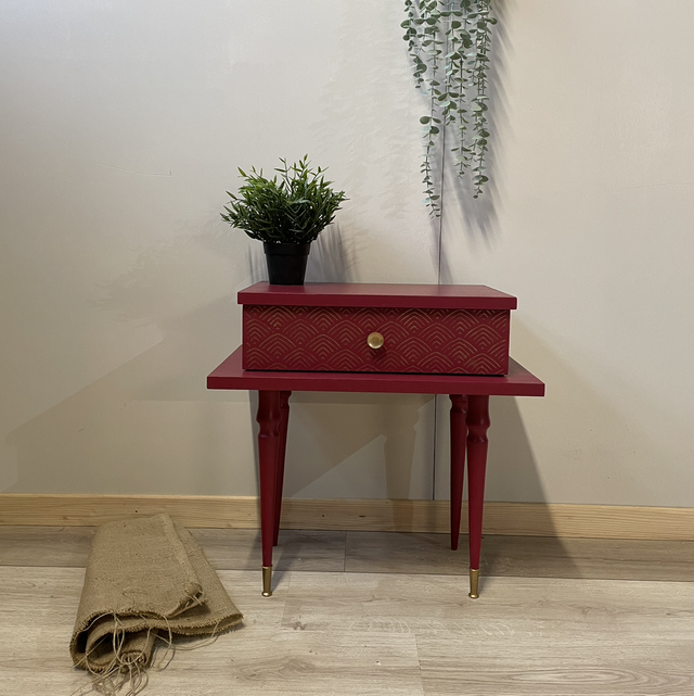 Chevet année 50 rouge griotte