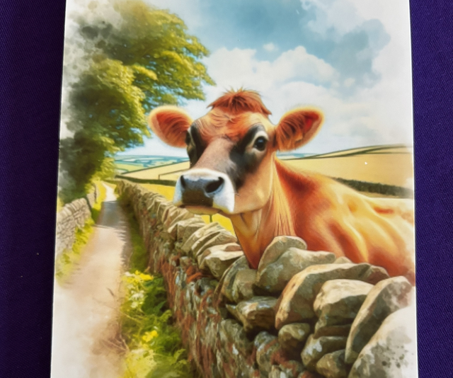 Plain Note Pad Cow brown by stone wall