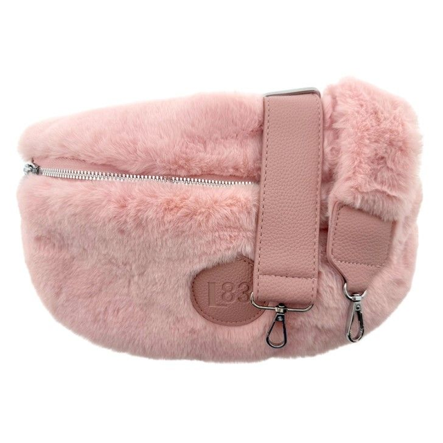 Schultergurttasche Rosa Kunstfell