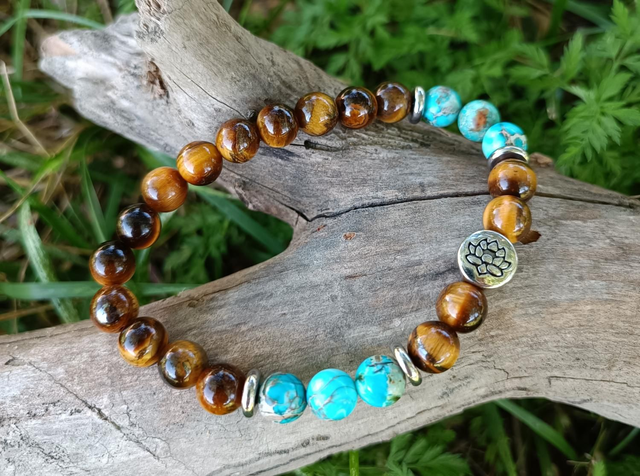 Jaspe Impérial Turquoise et Œil de Tigre