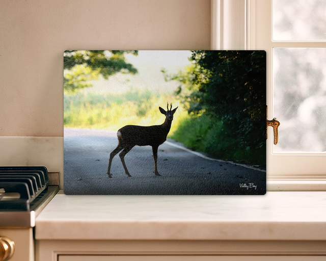 "Deer at Dawn" Glass Worktop Saver  