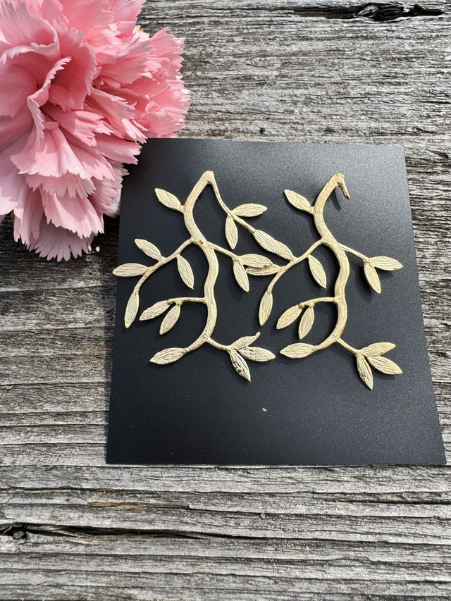 Olive leaf statement earrings 