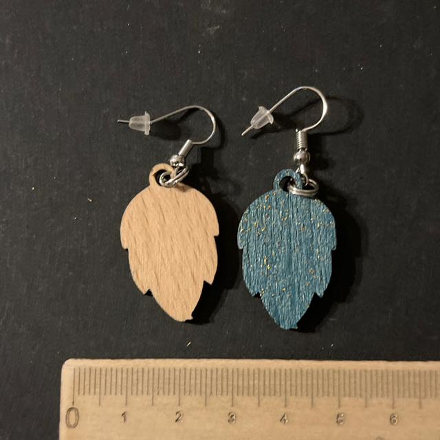 Les boucles hêtre et bleu canard paillette 