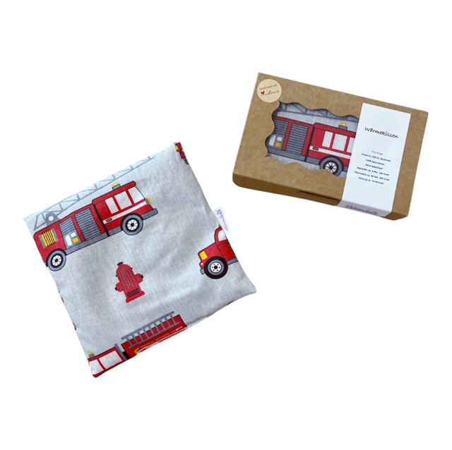 🌿 Wärme- & Kühlkissen aus Baumwolle (17 × 17 cm) Feuerwehr