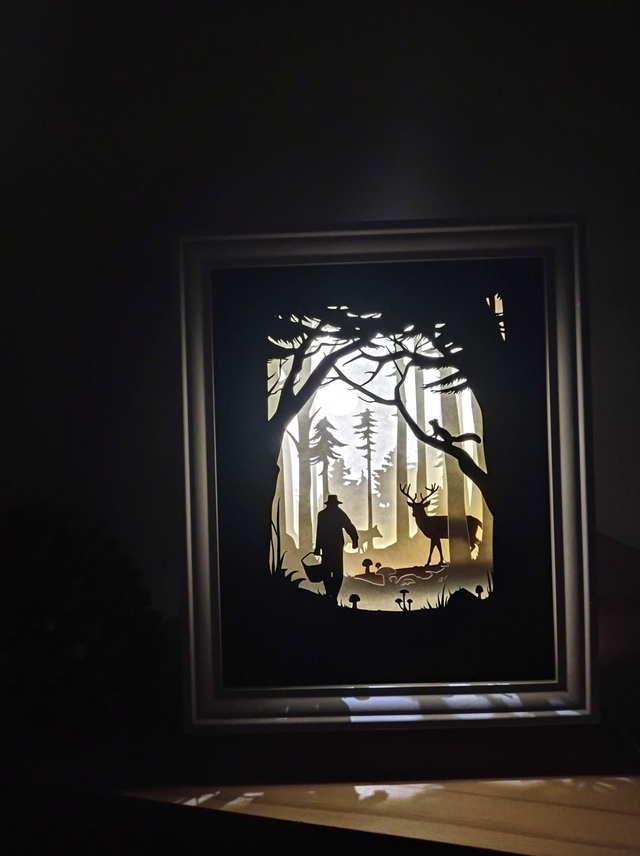 Boîte à lumière &quot;Cueilleur de champignons&quot;