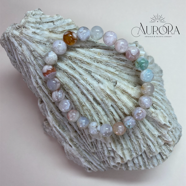 Kirschblüten Achat Armband 8mm *Unikat (KB-C) 