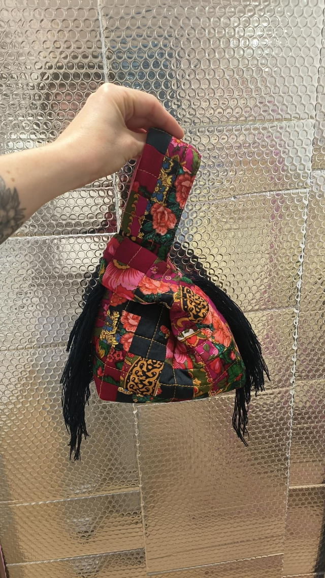 Sac japonais foulard - Léopard rose