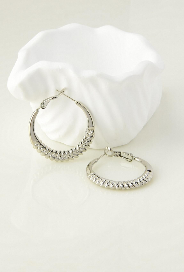 Créoles torsadées en acier inoxydable